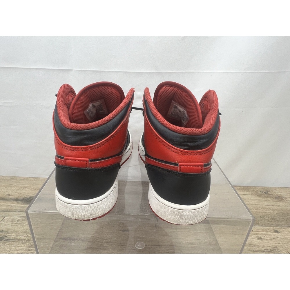 Nike Air Jordan 1 Mid Bred Youth Size 7Y Womens Sz 8.5 Black Red Sneaker Shoes - Picture 12 of 16